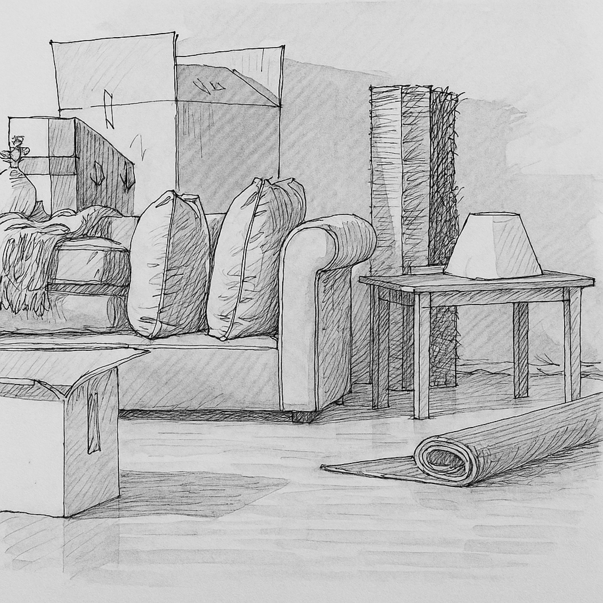 Zeichnung Umzugskartons